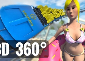 3D video VR 360 8K 游泳池过山车夏季比基尼女孩 Swimming Pool Roller Coaster Summer Bikini Girl Immersive Experience-8kVR视频下载